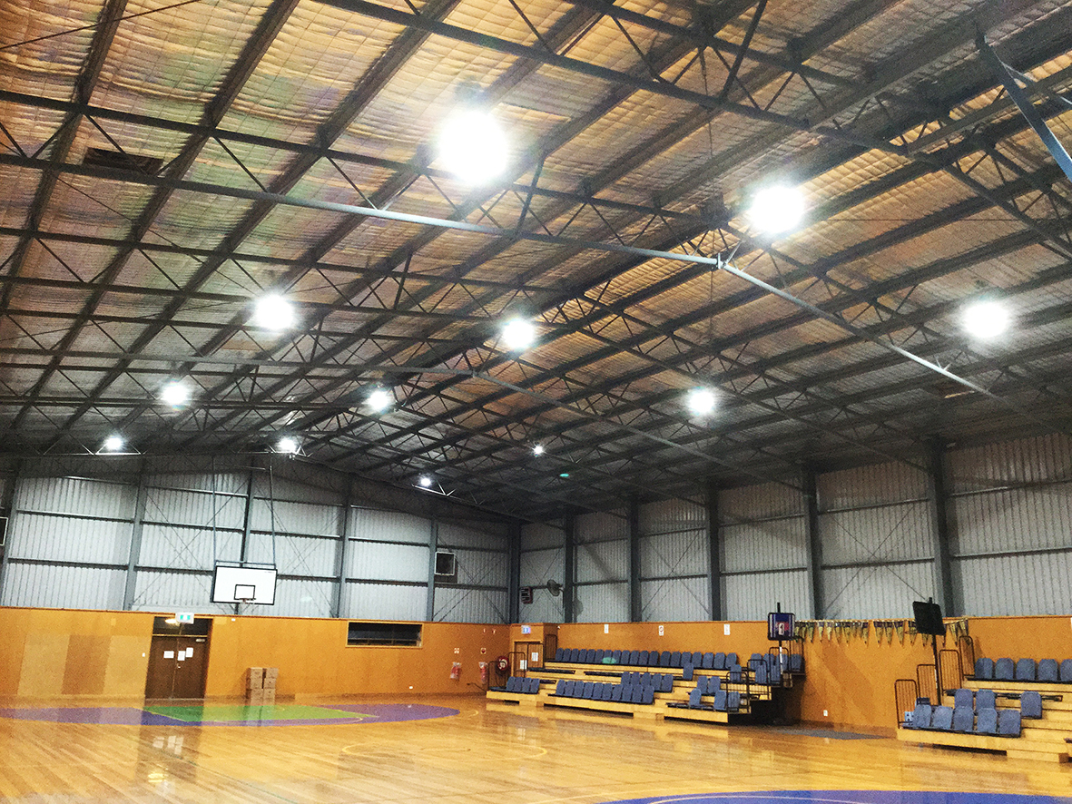 Upgraded lighting at the Victor Harbor Recreation Centre.